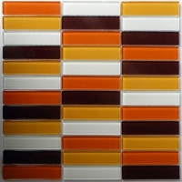 Mozaika sklo cihla 25x100x4 304x322 oranžová